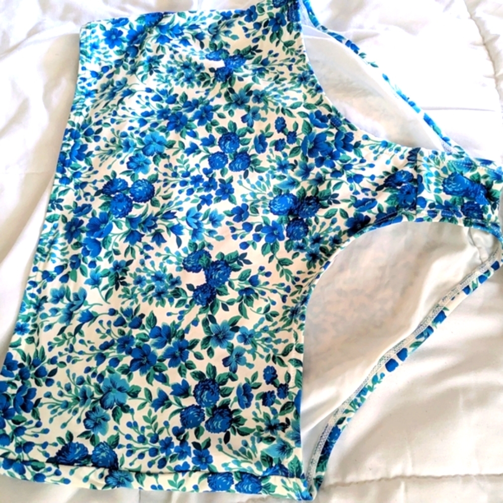 J Crew Mayapple Blue Cottage Floral Bikini Swim Bottom - Picture 2 of 7